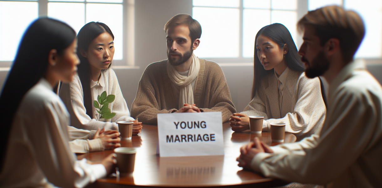 alt_text: "Diskusi tentang tren dan risiko nikah muda dalam masyarakat saat ini."