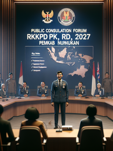 alt_text: Poster "Nunukan Menatap 2027" fokus pada sinergi pembangunan daerah untuk masa depan.