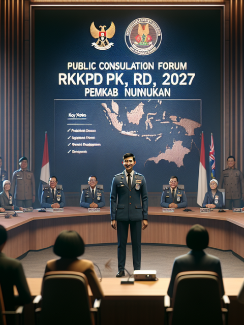 alt_text: Poster "Nunukan Menatap 2027" fokus pada sinergi pembangunan daerah untuk masa depan.