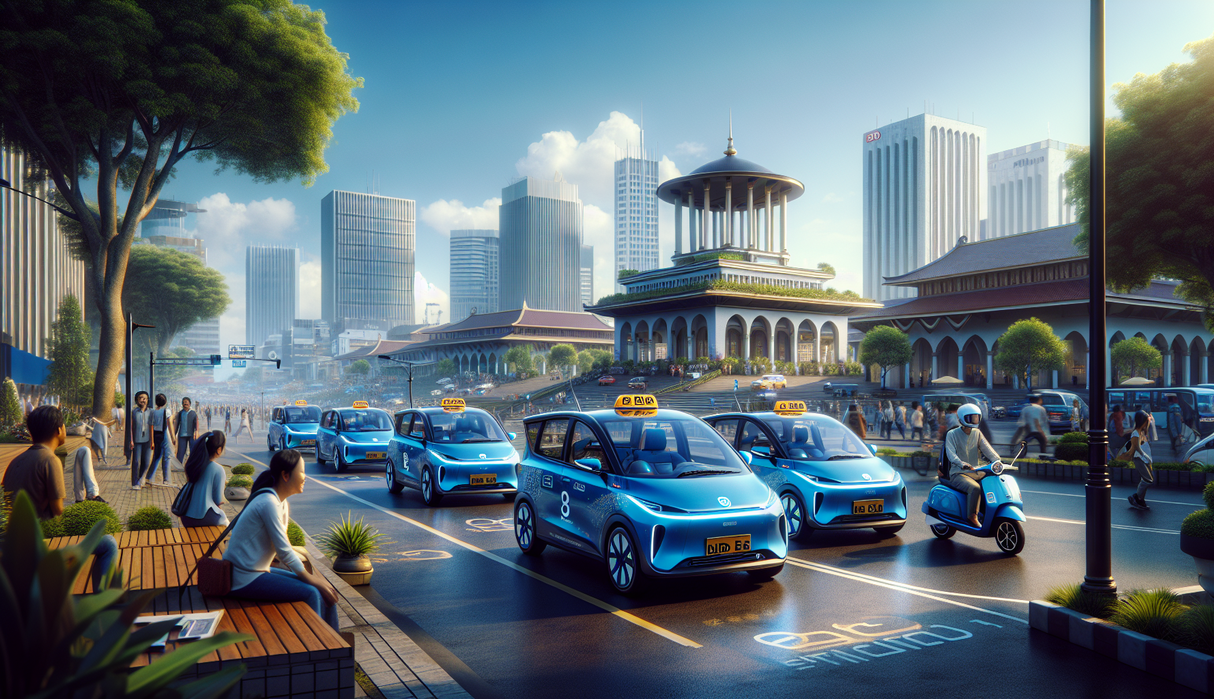 alt_text: Taksi listrik mulai beroperasi di Bandung Raya, simbol kemajuan transportasi ramah lingkungan.