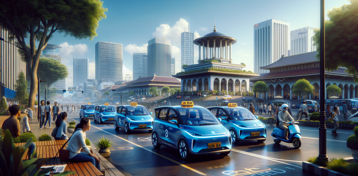 alt_text: Taksi listrik mulai beroperasi di Bandung Raya, simbol kemajuan transportasi ramah lingkungan.