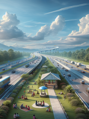 alt_text: Jalan tol Cipali tampak sepi setelah arus mudik Lebaran berakhir.