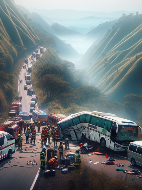 alt_text: Kecelakaan bus wisata di Lebak, belajar dari insiden untuk keselamatan lalu lintas ke depan.