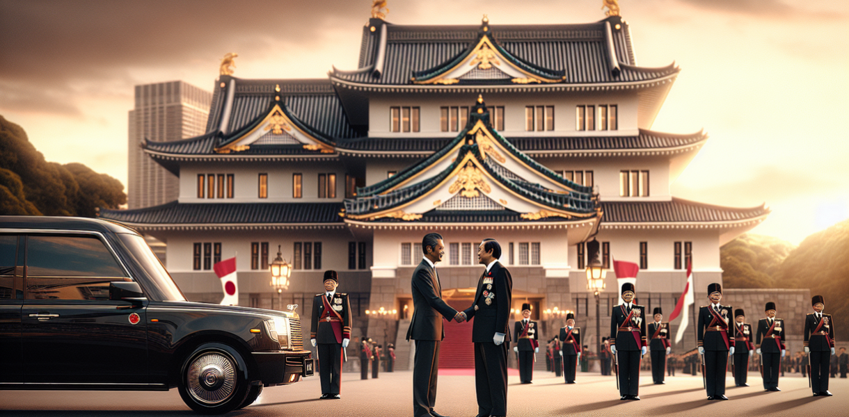 alt_text: Prabowo di istana Jepang, berdiplomasi, mengeksplorasi budaya, dan membahas isu diabetes.