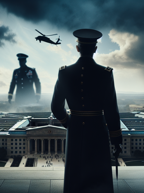 alt_text: Pentagon terguncang, simbolisasi ketegangan geopolitik dan bayangan perjalanan global.