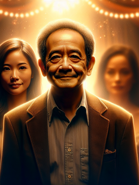 alt_text: Pak Tarno memasarkan produk cinta pada usia lanjut dengan semangat dan senyuman.