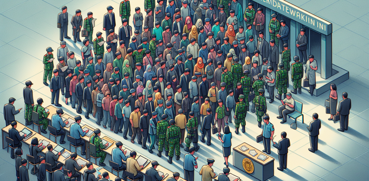 alt_text: Kantor Samsat Kotim dengan spanduk ajakan kepatuhan pajak kendaraan.