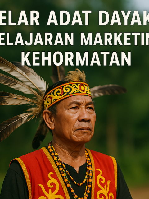 alt_text: Upacara Dayak dengan gelar kehormatan diajarkan sebagai strategi marketing.