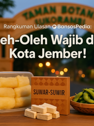 alt_text: "Oleh-oleh khas Jember dan pakaian muslim wanita stylish dipajang dengan menarik."