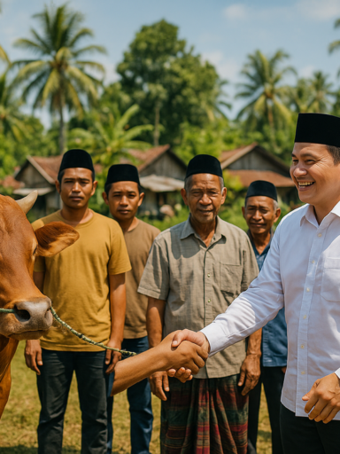 alt_text: Sapi kurban Presiden Prabowo membuat warga Seluma terkesan dan kagum.