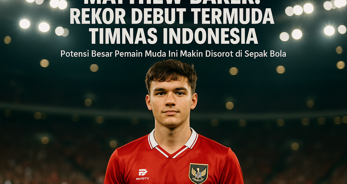 alt_text: Mathew Baker merayakan rekor baru bersama Timnas dengan kegembiraan dan semangat.