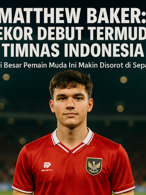 alt_text: Mathew Baker merayakan rekor baru bersama Timnas dengan kegembiraan dan semangat.
