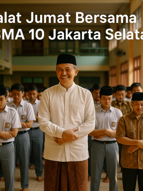 "alt_text": "Orang-orang sedang salat Jumat di Sekolah Rakyat, ruang hening di Jakarta."