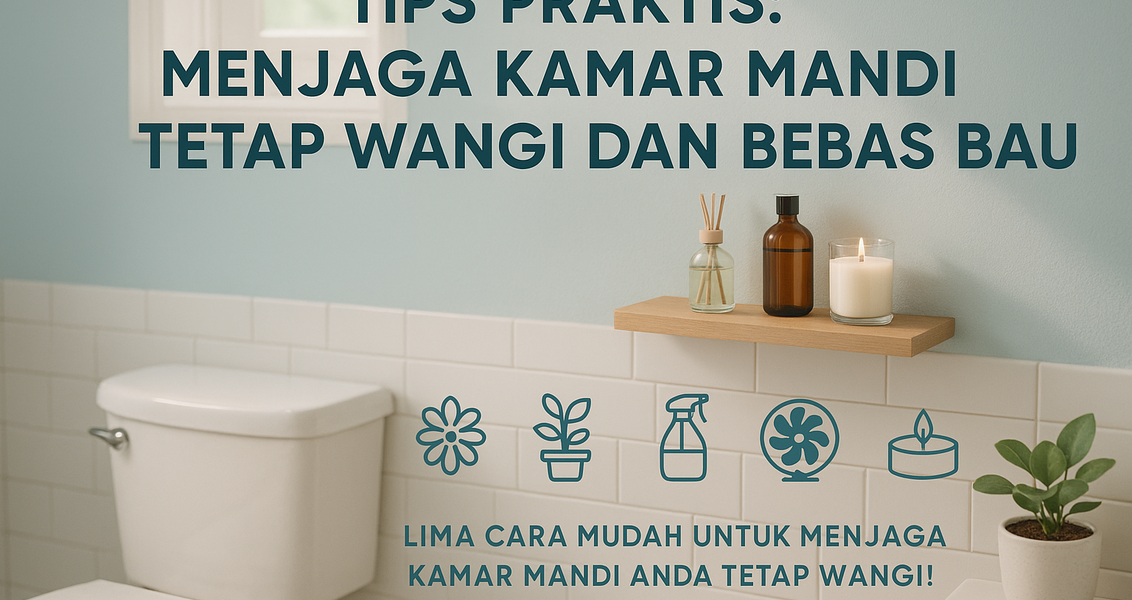 Tips Harumkan Kamar Mandi: Gunakan lilin aroma, tanaman, dan pengharum alami setiap hari.