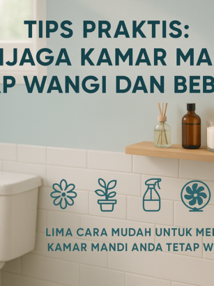 Tips Harumkan Kamar Mandi: Gunakan lilin aroma, tanaman, dan pengharum alami setiap hari.