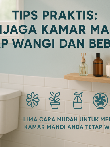 Tips Harumkan Kamar Mandi: Gunakan lilin aroma, tanaman, dan pengharum alami setiap hari.