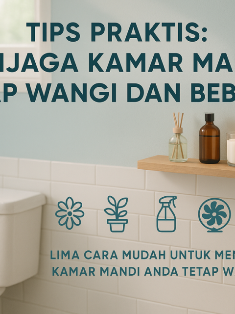 Tips Harumkan Kamar Mandi: Gunakan lilin aroma, tanaman, dan pengharum alami setiap hari.