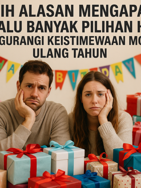 Tumpukan kado beragam, bingung memilih. Terlalu banyak opsi bikin kehilangan makna.